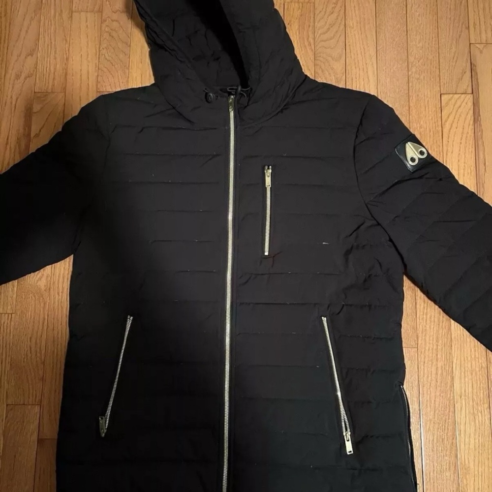 Moose Knuckles Black and Gold Bomber